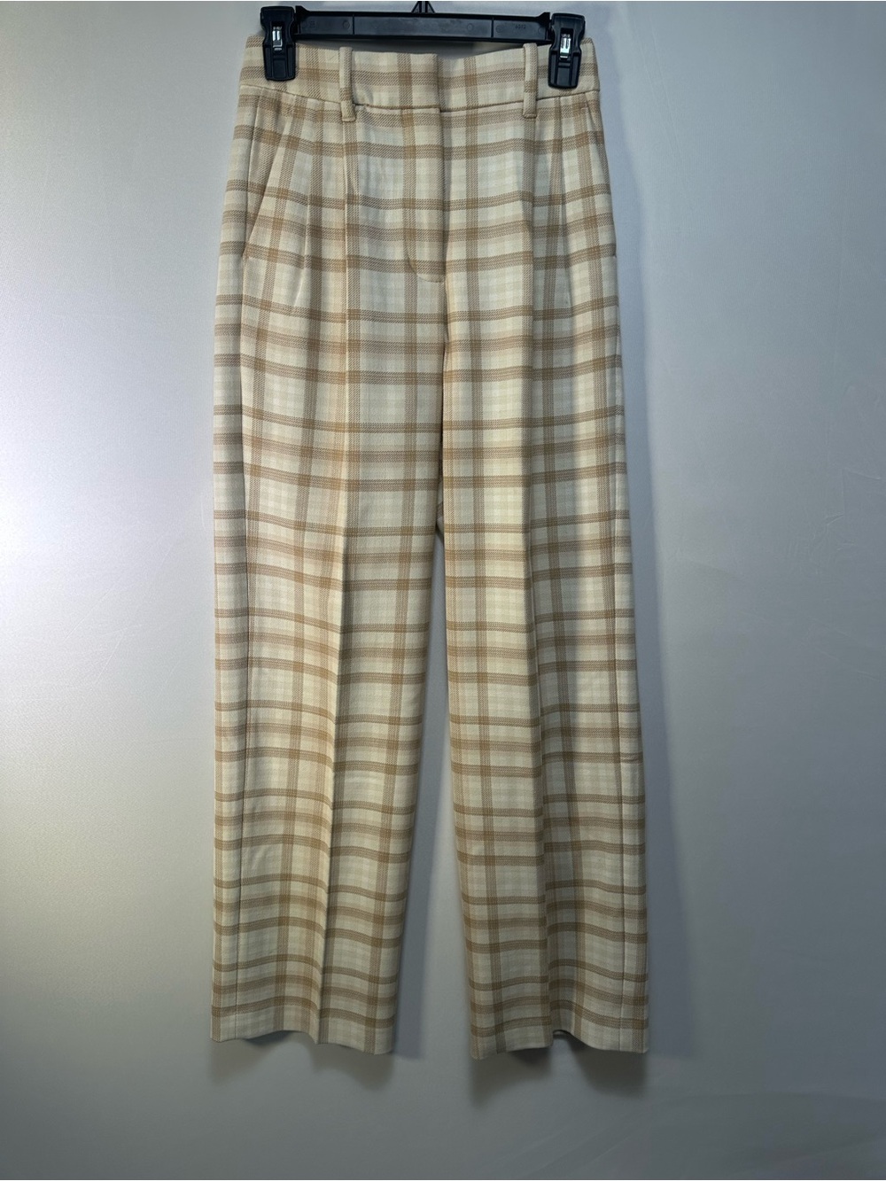 Wilfred Beige and Cream Plaid Trousers